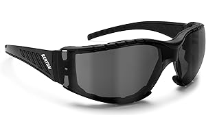 Bertoni - AF149 - Lunettes de moto, coupe-vent, protection complète, avec verres incassables, anti-buée, mousse coupe-vent amovible, femme, AF149C, nero gomma / lente fumo specchio, medium large