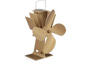 Relaxdays Oven Fan Without Electricity Ventola per Stufa Senza Elettricità, Silenzioso, Ventilatore per Camino & Forno, Accessorio, 4 Pale, Bronzo, Alluminio, 1 pz