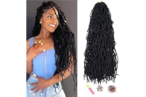 ShowJarlly 7 confezioni New Faux Locs Crochet Hair, Pre Loop Locs Braiding Hair 18 pollici Estensibile New Soft Locs Crochet Hair per donne nere