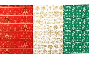 Jwssor Christmas Tissue Paper, 30 Sheets Snow Tree Gift Wrapping Paper, 50x35 cm for Party Decoration