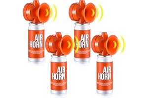 ElectricWise 4 Pack Air Horn 1.4oz, 122dB Loud Air Horns for Safety, Heard Up to 1/2 Mile Away, Small Boat Marine Horn Can, Meet US Coast Guard, Emergency Use for Marine Boating