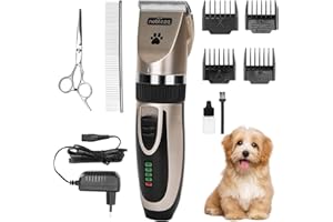 Nobleza Profesjonalna maszynka do strzyżenia psów, pies, kot, akumulatorowa elektryczna maszynka do strzyżenia włosów, 2 regulowane prędkości, nożyczki i grzebień na prezent