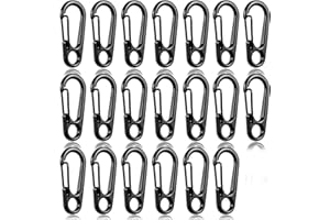 Nogeqi 20 sztuk mini karabińczyków, czarny, karabińczyk, breloczek do kluczy, małe karabińczyki, małe karabińczyki, do wspinaczki, na kemping, podróże, wędrówki, 3 cm
