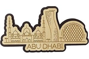Printtoo Souvenir Collectibles Abu Dhabi City Of Dubai Engraved Wooden Fridge Magnet
