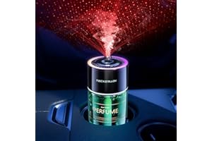 TECXERLLON Car Air Freshener, Car Diffuser with RGB Ambient Light & Starry Ceiling, 4 Smart Scent Modes, 120-Day Runtime, Auto On/Off, USB-C Rechargeable, Cologne-Inspired Fragrance,120ML