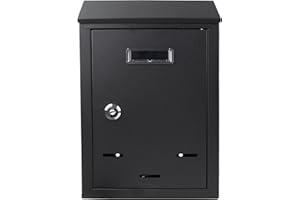 ARBUTUS Buzón de Pared Correo con Tapa Antilluvia, Buzón de Exterior de Metálico con Cerradura y Llaves, Buzón Impermeable de Gran Capacidad para Cartas, Fácil de Instalar.