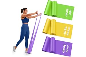 TOCED Resistance Band Set, Exercise Bands with 3 Different Resistance Levels, Long Resistance Bands Set For Women/Men, Ideal for Strength Training, Yoga, Gym, Pilates