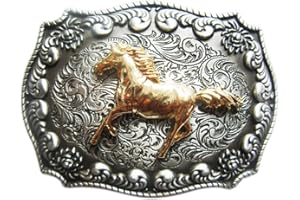 JEAN'S FRIEND Vintage Style Gold Plated Western Horse Cowboy Belt Buckle also Stock in US