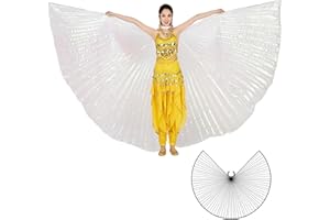 Wuchieal Bauchtänzerin Isis Wings Halloween Darstellende Angel Wings für Carnival Einschließlich Stöcke Tasche