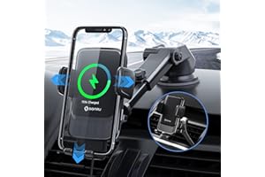 SONRU Handyhalterung Auto Mit Ladefunktion Induktives, Fast Wireless Charger Auto Lüftung/Saugnapf Kabelloses Ladegerät für iPhone 16 Samsung LG Alle 4,5-6,7 Qi-fähige Telefone