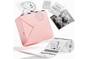 COLORWING Mini Thermal Pocket Printer - M02S Inkless Sticker Printer for Notes, 304dpi HD Portable Photo Printer, Bluetooth Mobile Printer for DIY, Study, Organization, Plan Journal, Pink