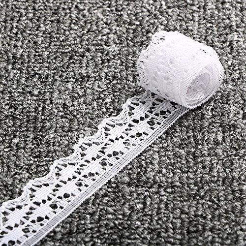 Yahee 10 Stück Spitzenbordüre Spitzenband Spitze Vintage für Nähen Geschenk Deko, Weiß