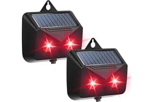 WARDBES Predator énergie Solaire avec Deux lumières Rouges Clignotantes,répulsif lumière prédateur,répulsif pour Animaux,pour Animaux Nocturnes contrôle,à énergie Solaire,pour Chats Chiens, Renards, Oiseaux