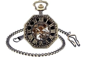 SUPBRO Orologio da Tasca Orologio Regalo Festa del papà orologio da taschino meccanico a carica manuale Numeri romani