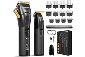 SUPRENT® Tondeuse cheveux professionnelle pour hommes-tondeuse à cheveux de barbier rechargeable USB-C et tondeuse à lame en T avec technologie 5V-Boost, tondeuses sans fil, écran LED