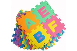 eBuzz 36PC Baby Foam Play Mat – Alphabet and Numbers Playmat for Toddler – Soft Interlocking Floor Tile for Infant – Jigsaw Puzzle Flooring Mat – Kid Children Crawling EVA Foam – 15 x 15 cm