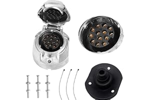 ETUKER Femelle Prise de Remorque 13 Pôle Métal 12V