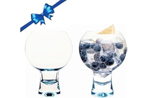 WRENBURY Copa De Balon - Set di 2 bicchieri da gin colorati grandi, 540 ml, design elegante e unico, facili da tenere e hanno un aspetto spettacolare con gin colorato, tinta blu zaffiro