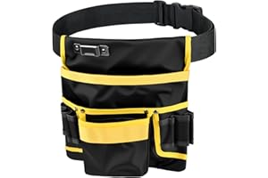 DAELESR Cinturón de Herramientas Magnético Ajustable con 12/28 Bolsillos, Porta Herramientas Resistente para Electricistas, Carpinteros y Construcción, Organizador Multifuncional de Trabajo para Hombre (A)