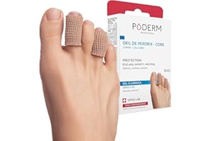 PODERM - PROTECTOR DIGITUBO CALLOS – OJOS DE GALLO - Protector de dedos del pie - Alivia los dolores - 2 protectores reutilizables de 7 cm - Ingredientes 100% naturales – Swiss Made