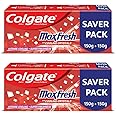 Colgate Maxfresh Toothpaste, Red Gel Paste with Menthol For Super Fresh Breath, 300g, 150gx2 (Spicy Fresh)
