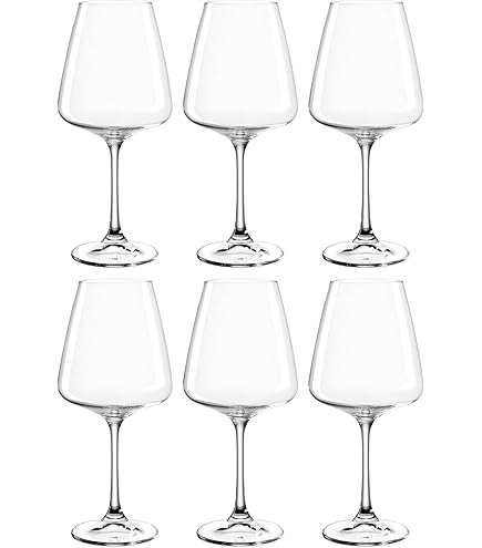 LEONARDO HOME Rotweingläser Puccini Gastro-Edition, Geeichte Weingläser mit 0,2 l - Eichung und 0,1 l - Hilfslinie, Randvollfüllung 750 ml, Genormte Gläser für Hotel & Gastronomie, 6er Set