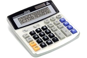 OFFIDIX Calcolatrice da tavolo Desktop di calcolatore elettronico a doppia alimentazione a Energia solare e batteria Calcolatrice a cristalli liquidi portatile a 12 cifre portatile 1PC