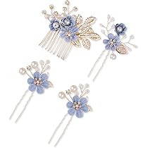 BOYIVI Braut-Haarkamm-Set Mit Strass & Blume, 4 Stück – Elegante Haaraccessoires Für Hochzeit & Fest