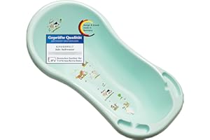 KiNDERWELT Navicella 100 cm - Vasca da Bagno per Neonati Con Motivo Funny Farm - Senza BPA - Aqua