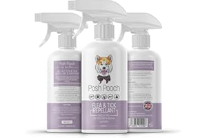 Flea and Tick Prevention Spray For Dogs & Home | Natural Posh Pooch ® Repels & Sanitising Insect, Mite, Flea & Tick Prevention Spray | Helps Against Pest Bites | For Bedding, Pets Coat & Upholstery