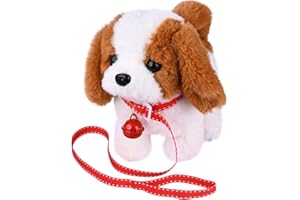 WORWODER Spielzeug Hund für Kinder Haustier Mädchen Junge Interaktives Plüschtier mit Gehen, Bellen, Schwanzwedeln, Elektronisch Plüschwelpe Spielzeug Haustier für 3 4 5 Jahre alt