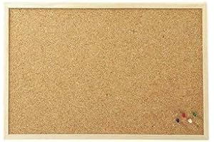 Cork Board Pin Notice Office Memo School with Push Pins Board Requisite Needs Wooden Natural Frame Board (60CM x 90CM)