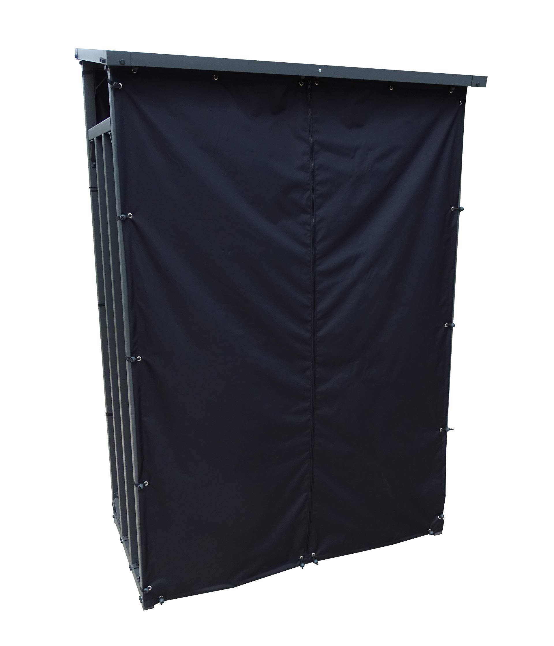 QUICK STAR Metall Kaminholzregal Anthrazit 130 x 70 x 185 cm Garten Kaminholzunterstand 1,6 m³ Stapelhilfe Aussen mit Wetterschutz Schwarz – Bild 5