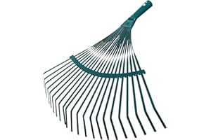 LAND-HAUS-SHOP Garten Gerät Harke Rasen Boden Erde Rechen Metall Zinken Gartenrechen mit und ohne Holz Stiel (Rechen Grün ohne Stiel)