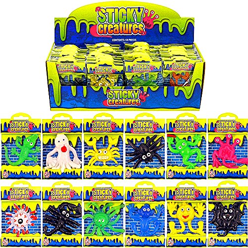 German Trendseller® – 12 x Schleimige Glibber Monster ┃ Halloween ┃ Viele Farben ┃ Sticky ┃ Mitgebsel ┃ Partygag ┃ Diese Schleimfiguren bleiben überall Kleben - 3