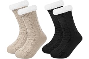 Chalier Fashion Chaussettes Femme Antidérapantes Chaussettes Chaudes Hiver pour Femmes Antidérapantes Chaudes Hiver