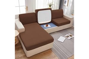 MTHGH Sofa Sitzkissenbezug,Stretch 4/3/2/1 Sitzer/L Form Samt Sofabezug Elastische Couch Kissenbezüge Husse Überzug Bezug Für Sofa Sitzkissen,O-(increase65-95cm) 1-Seater