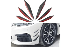 RIXERKOC 6pcs universale auto paraurti anteriore Lip Splitter, alette in gomma Spoiler Canards Kit per auto corpo Auto Anti Collision striscia decorazione Decal Sticker (Fibra di carbonio)