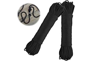 USKERB 2pcs Nylon Rope - 10m Paracord Per Roll, Durable and Strong Nylon Cord for Camping, Hiking, Survival, Outdoor Activities - Lightweight, Weather Resistant, Easy to Handle