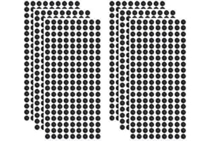 O-Kinee 600 Pares Adhesivo Redondo, Lunares Adhesivo 10mm Adhesivo Cintas Autoadhesivo Puntos Pegajoso Monedas Puntos (Negro)