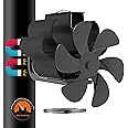 KOPBTBOY Magnetic Stove Fan, 6 Blades Upgrade Magnetic Log Burner Fan, Silent Stove Fans Log Burners, Heat Powered Stove Fan Magnetic for Wood Burning Stove, Magnetic Fireplace Fan Adjustable