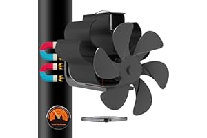 KOPBTBOY Ventola per Stufa Magnetico, Ventilatore della Stufa da Tubo, Silenzioso Ventola per Stufa a Legna, Senza Elettricità Alimentato Calore Ventola, Stufa Ventilatore per Bruciatori a Legno/Camino