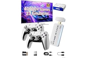 Febotak 2025 Verbesserte Retro-Gaming-Konsole, 4K-HDMI-Videospielkonsole mit über 40.000 Spielen und 23 Emulatoren, Plug-and-Play-Gaming-Stick mit Zwei verbesserten 2,4G-Wireless-Controllern (128 GB)