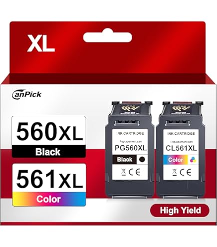 E.T. Cartucce D'inchiostro 4 X Compatibili Per Canon Pixma TS 7400 Series Sostituisce PG560XL, CL561XL Black Color - Foto 6