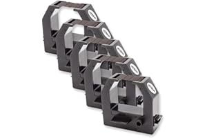 ‎VHBW vhbw 5x Farbband Schriftband kompatibel mit Amano EX-1550, BX-1500, BX-1600, AS1000, AS1000A, 60i Nadeldrucker, Bondrucker - Schwarz