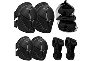 LUOJINYI Knieschoner Kinder, 6 in 1 Schoner Inliner Jungen und Mädchen Ellenbogenschützer Set mit Handgelenkschutz für 3-8 Jahre alte Kleinkinder beim Skaten Radfahren und Skateboards