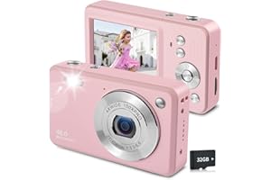 FCEOUL Macchina Fotografica Digitale1080P 48MP Fotocamera Digitale con Scheda di Memoria Da 32GB, Zoom Digitale 16x, fotocamera bambini per Studente Adolescenti e Principianti