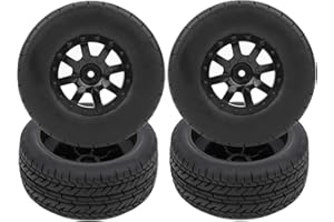 VGEBY 4 pièces RC Pneu de Camion à Courte Course Pneu Roue RC modèle de Voiture Camion Court Pneu de Route RC Accessoire adapté pour 1/10 Traxxas Slash