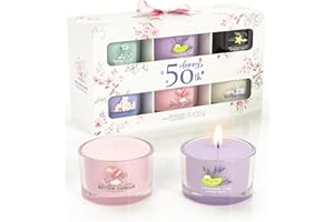 BOYUJK 50th Birthday Gifts for Women | Scented Candles Gift Set for Anxiety | 6 Scented Filled Votive Candles | Relaxation Candles Gifts for Women (Elegant Gifts)