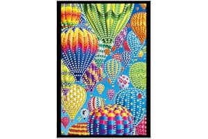 DEMIAWAKING DIY teilweise Diamond Painting Notizbuch Diamantmalerei Buchen 50 Seiten A5 Skizzenbuch Tagebuch Strass Handwerk Kinder Studenten Geschenk (01)